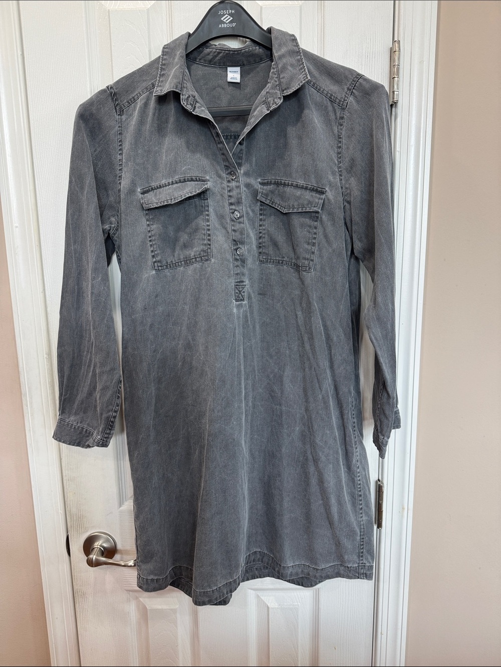 Old Navy Washed Charcoal Gray Shirt Dress